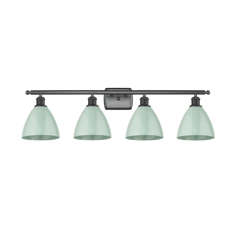 Amylee 4 - Light Dimmable Vanity Light, Seafoam, Matte Black