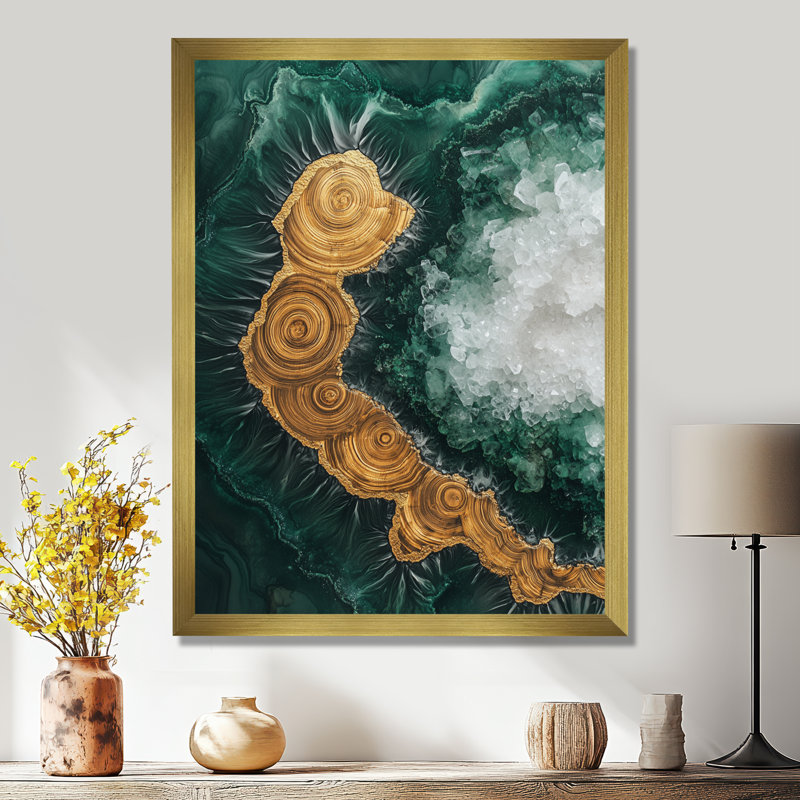 Gordhan - art mural paysages, H 20 po x l 12 po, Picture Framed, Doré