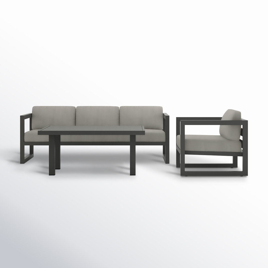 Smith 3 Piece Sofa Seating Group with Sunbrella® Cushions AllModern Cushion 