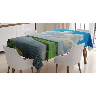 Ambesonne Nature Tablecloth, Clouds Over Moving River Landscape With Lush Meadows Grass Clear Sky Daytime, Rectangular Table Cover For Dining Room Kit -  East Urban Home, AAFEA80440C346239E5D1F37C5753FE2