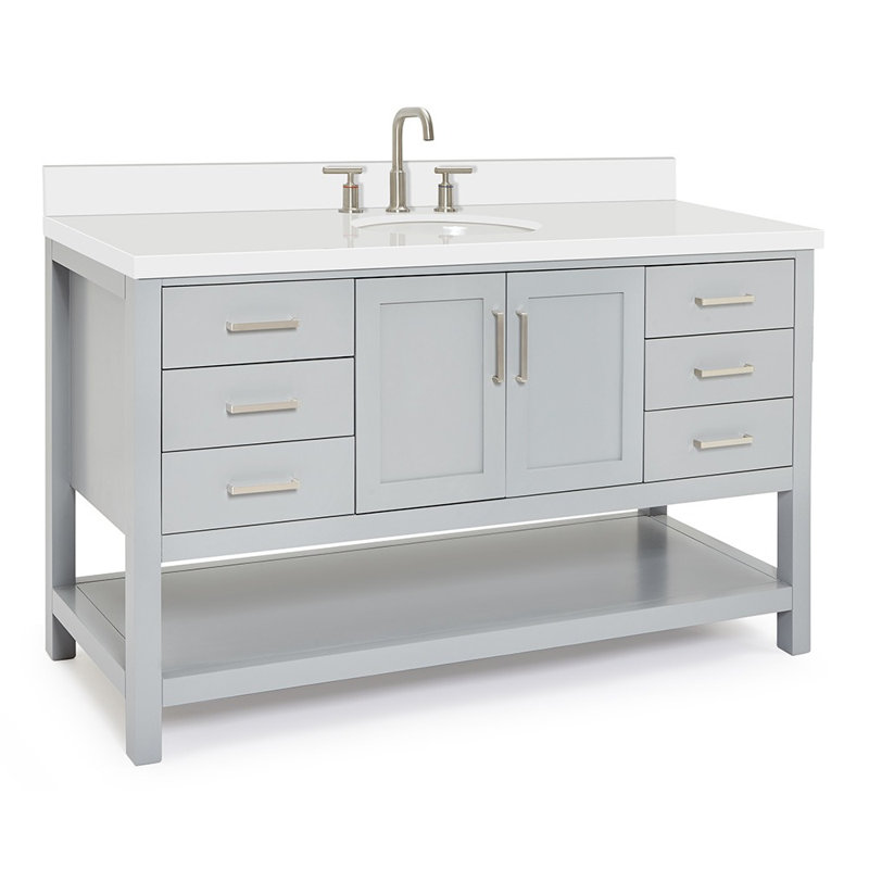 Ensemble de meuble-lavabo simple 61 po Magnolia, Gris