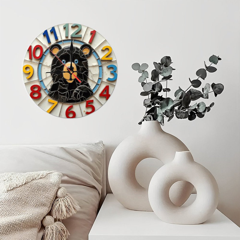 Horloge murale décorative Black Bear