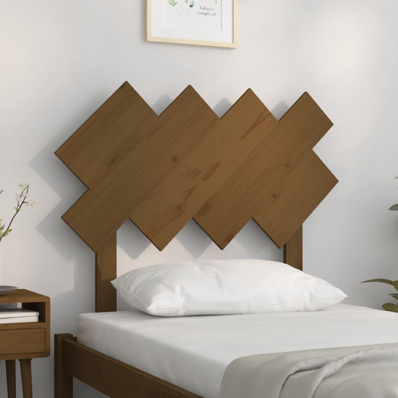 Kabid Solid Wood Single (3') Panel Headboard, Honey Brown