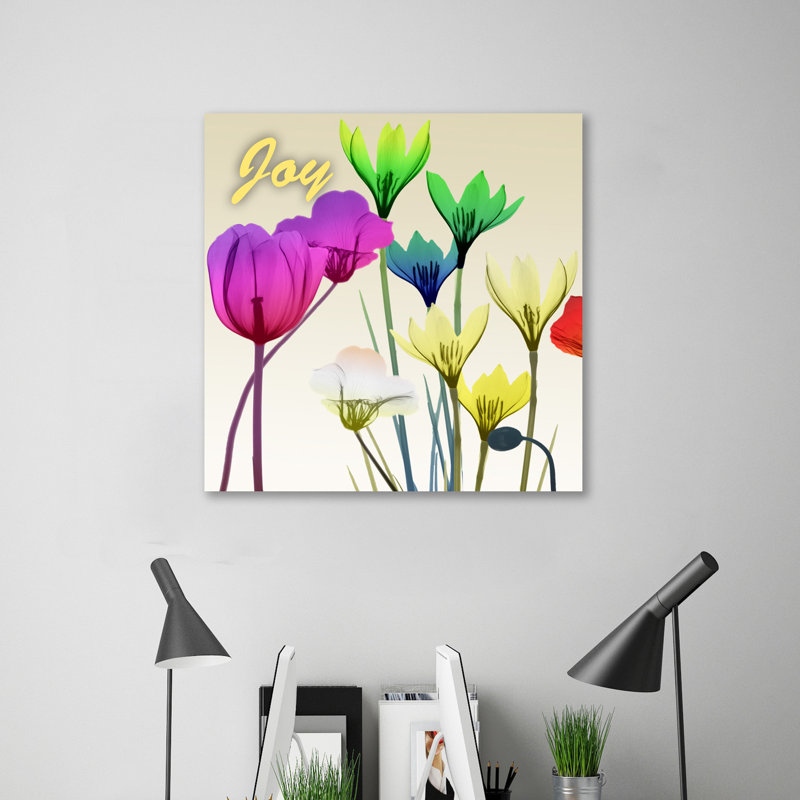 Floral Calm Pop Joy 2 - Wrapped Canvas Print, 76 cm H x 76 cm W