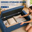 Banc ottoman de rangement en tissu capitonné avec accoudoirs-141969157