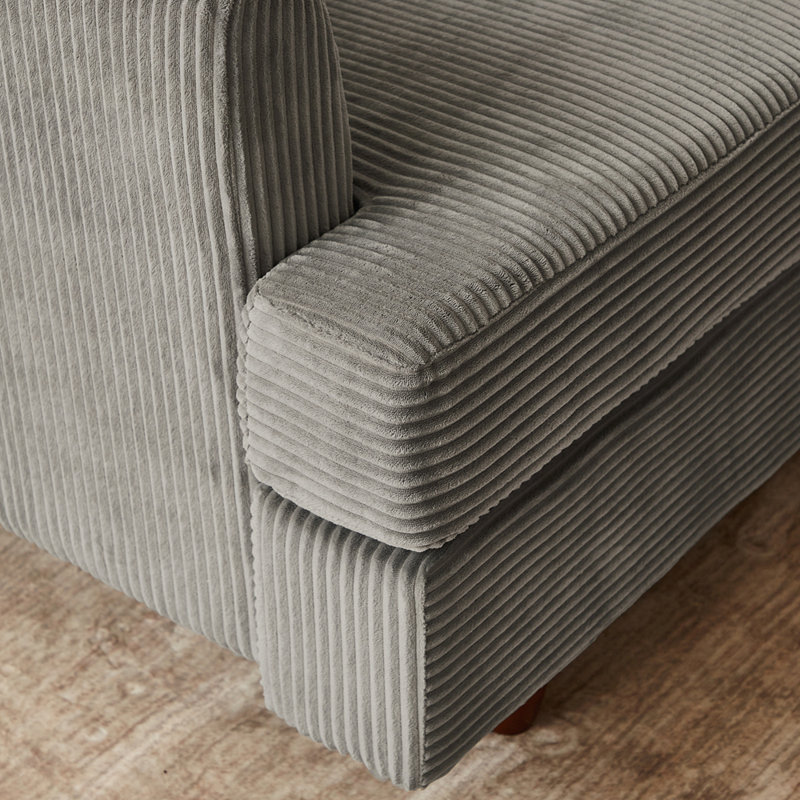 Canapé-lit modulaire moderne 6 places revêtu de velours côtelé, Gris