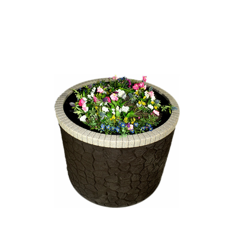 Cache-pot en plastique Karter, Brun