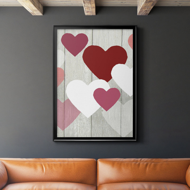 Toile encadrée de qualité supérieure DIY Love Collection F - prête à être accrochée, Noir, H 30,5 po x l 22,5 po