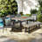 Nungesser 6 - Person Acacia Wicker Patio Dining Set with Rectangular Table