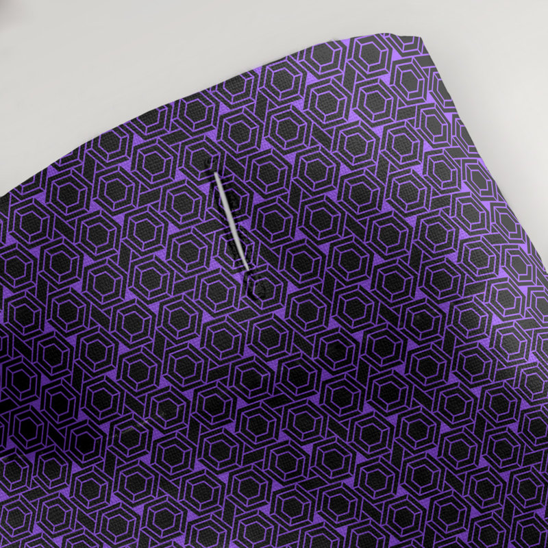 Classic Hexagonal Single Shower Curtain, Purple/Black