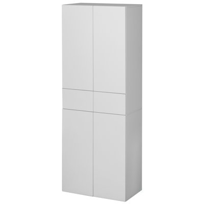 Armoire de cuisine multifonctionnelle de 66 pouces avec 4 portes, 3 tablettes réglables, 2 armoires et 1 tiroir Jassi