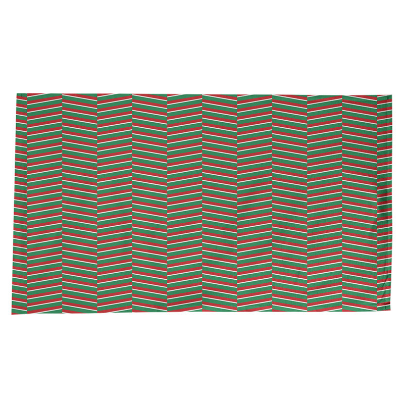 Festive Hol Tablecloth, 102" L x 58" W, Maroon/Green