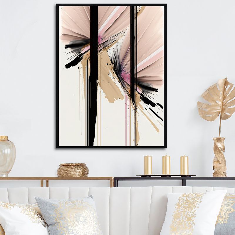 Géode abstraite III - reproduction sur toile, H 32 po x l 24 po x P 1 po, Toile avec cadre flottant noir