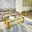 Table basse à double couche en verre trempé transparent, fabrication en acier inoxydable doré, industrielle moderne pour le mobilier de maison 2 avec décor de bureau