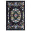 Tapis d'intérieur noir à motif floral lavable-1222093355
