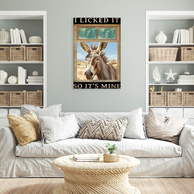 " Donkey I Licked It ", 36" H x 24" W x 1.25"D