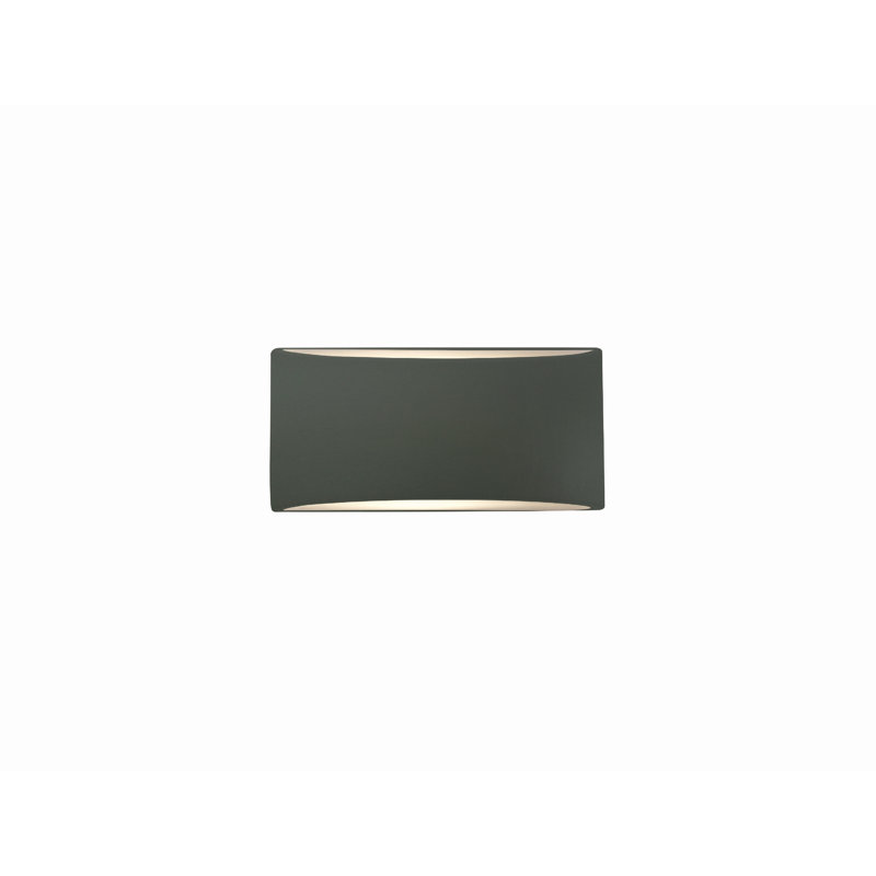 Applique murale en céramique Beda, Incandescent, H 5 po x l 10 po x P 4 po, Étain, vert