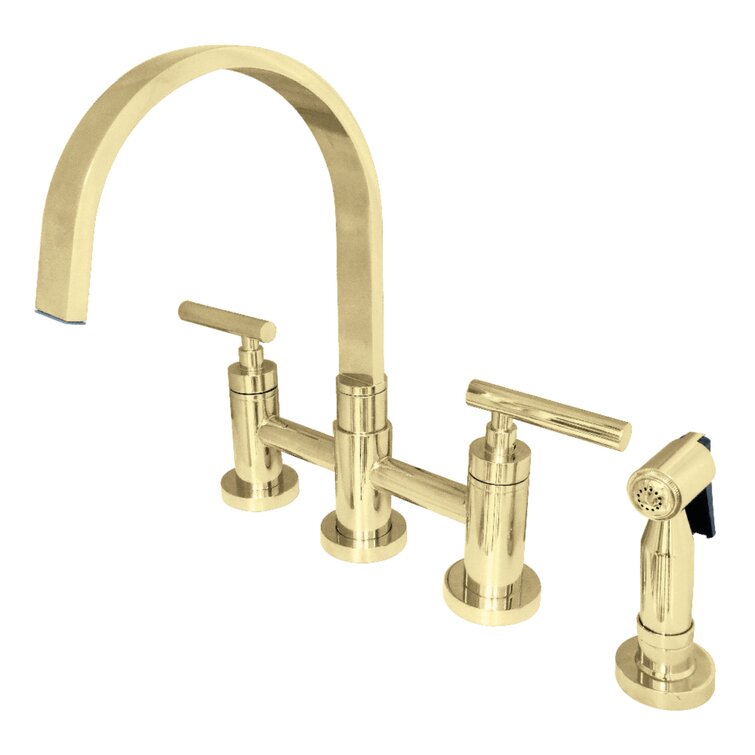 Kingston Brass Manhattan Double Handle Kitchen Faucet & Reviews