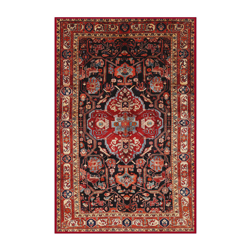 Tapis traditionnel 100% lavable à la machine, Rectangle 5 pi x 7 pi