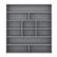 Lit superposé double au-dessus de double avec tablettes de rangement, structure de lit superposé en bois avec 2 tiroirs et armoire à couches multiples-592936196-592936198