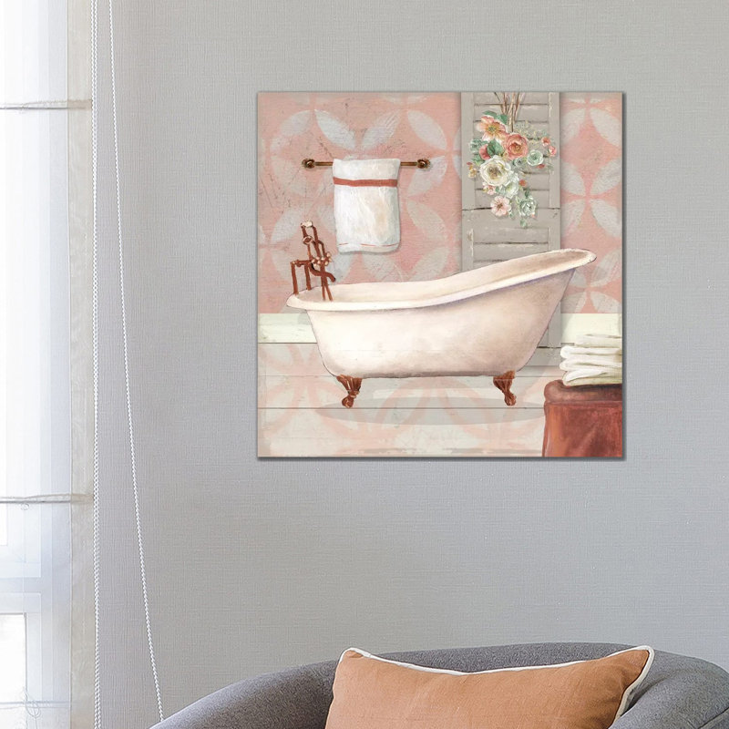 Blushing Bath I by Carol Robinson - Print on Canvas, Wrapped Canvas, 45.72 cm H x 45.72 cm W x 3.175 cm D
