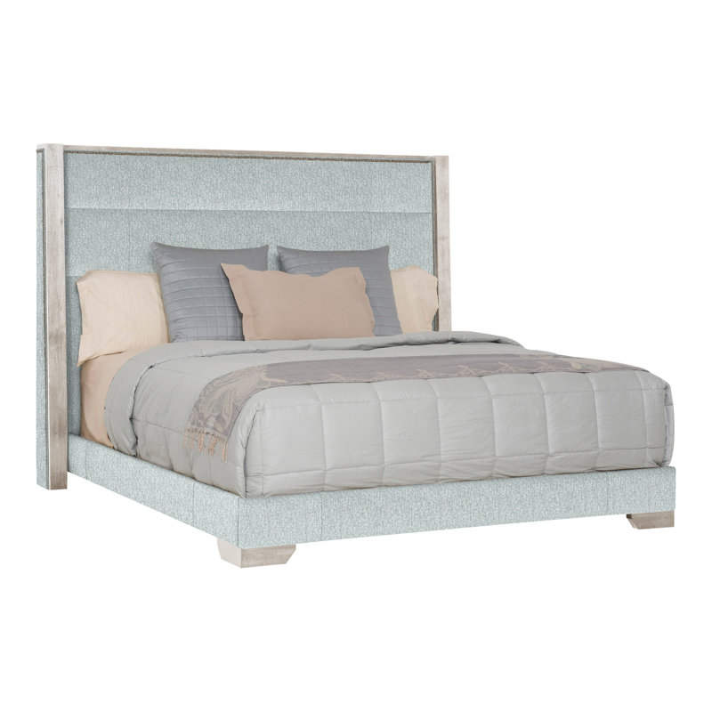 Thom Filicia Home Upholstered Bed, Ian Haze, King, Casa Blanca