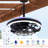 Dimmable 6-Speed Reversible DC Industrial Farmhouse Flush Mount Ceiling Fan with Light, Matte Black