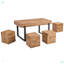 Ensemble de table de salle à manger 5 pièces pour table de cuisine 59 po avec 4 tabourets carrés