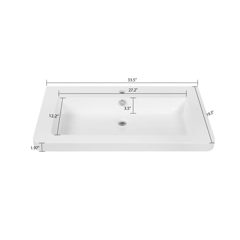Plateau de meuble-lavabo 33,5 po