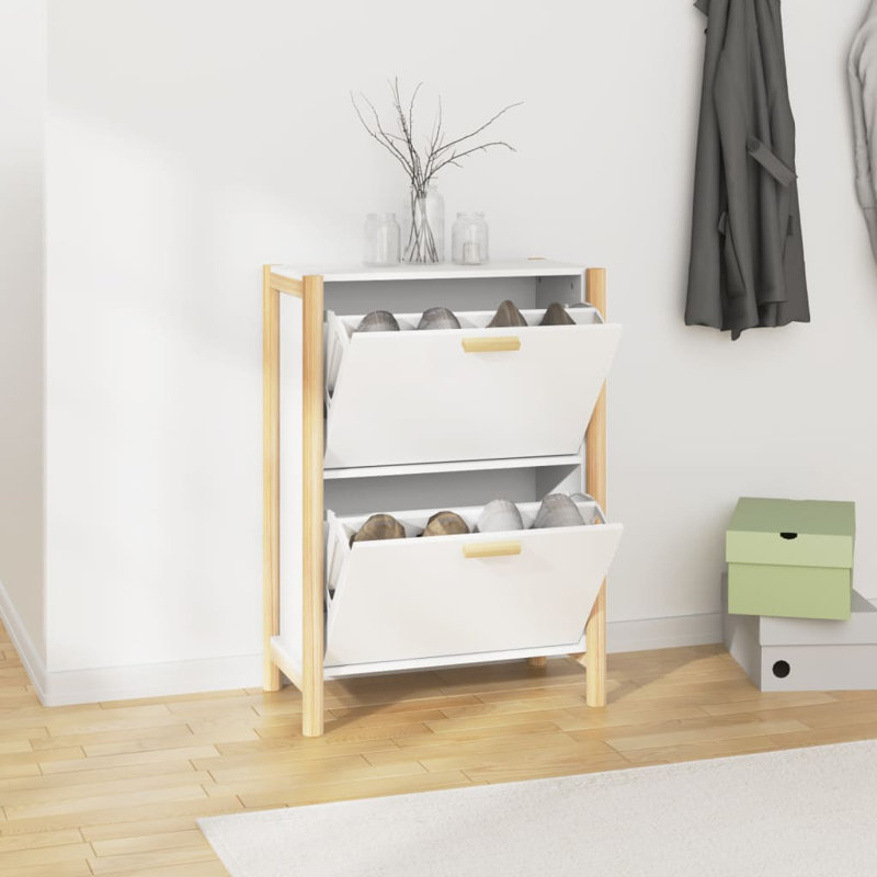 12 Pair Shoe Storage Cabinet, White