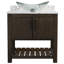 Meuble-lavabo de 30 po avec comptoir en quartz moka et lavabo, quincaillerie et miroir noir mat-985813571