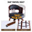Ensemble de 2 tabourets de bar, chaises de bar pivotantes en bois modernes avec siège rembourré, revêtement en similicuir facile à nettoyer, tabourets de bar robustes pour îlot de cuisine et maison, assemblage facile, noir-1071777566-1071777560
