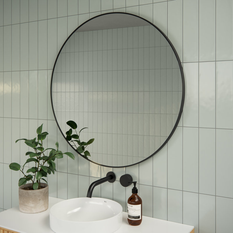 Modern & Contemporary Bathroom/Vanity Mirror, 32" x 32", Black