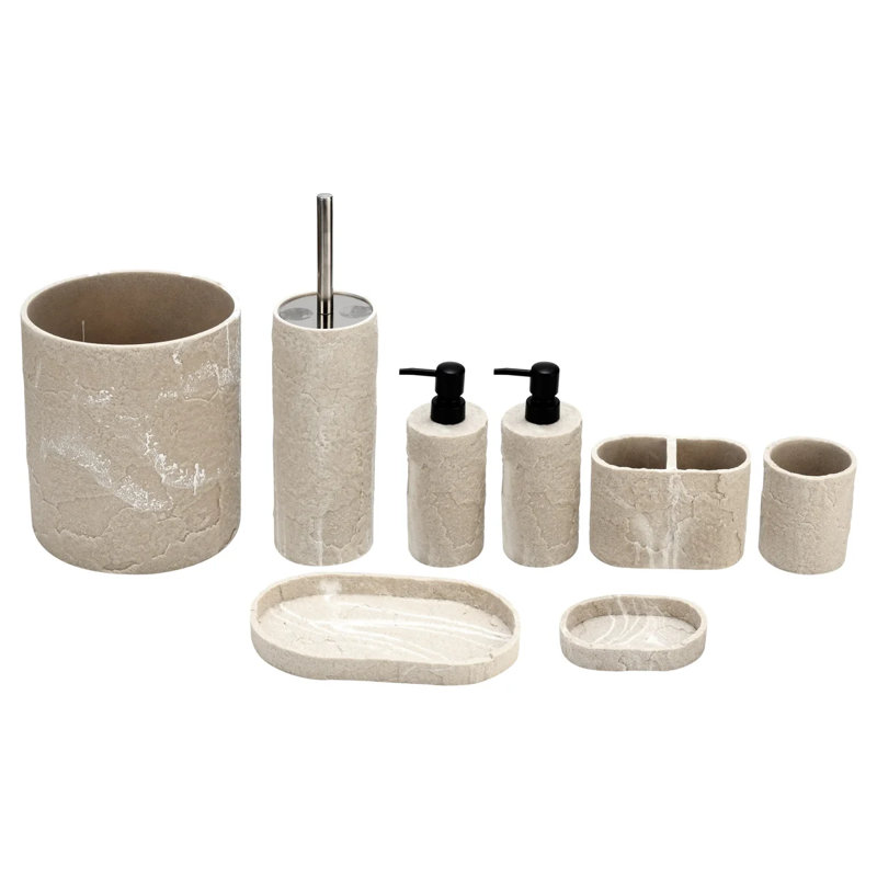 8pc Resin Bathroom Accessories Set