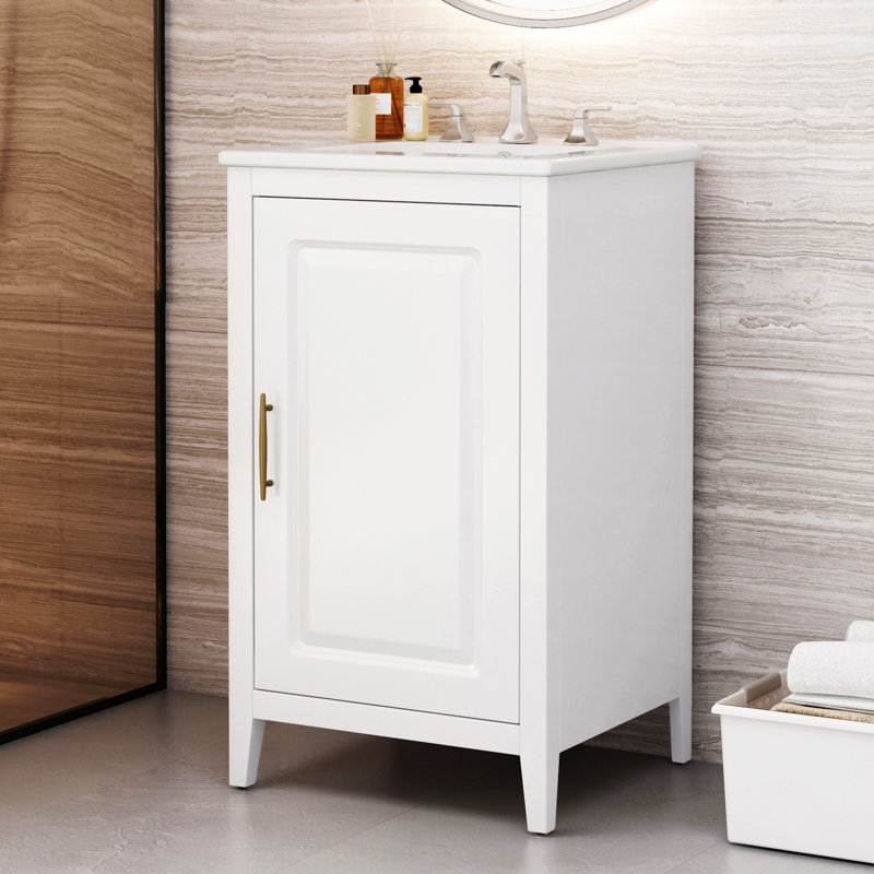 20.3" Bathroom Vanity With Sink, White
