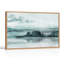 «Blue Watercolor Butte Landscape», art mural sur toile avec lignes dorées-87940105