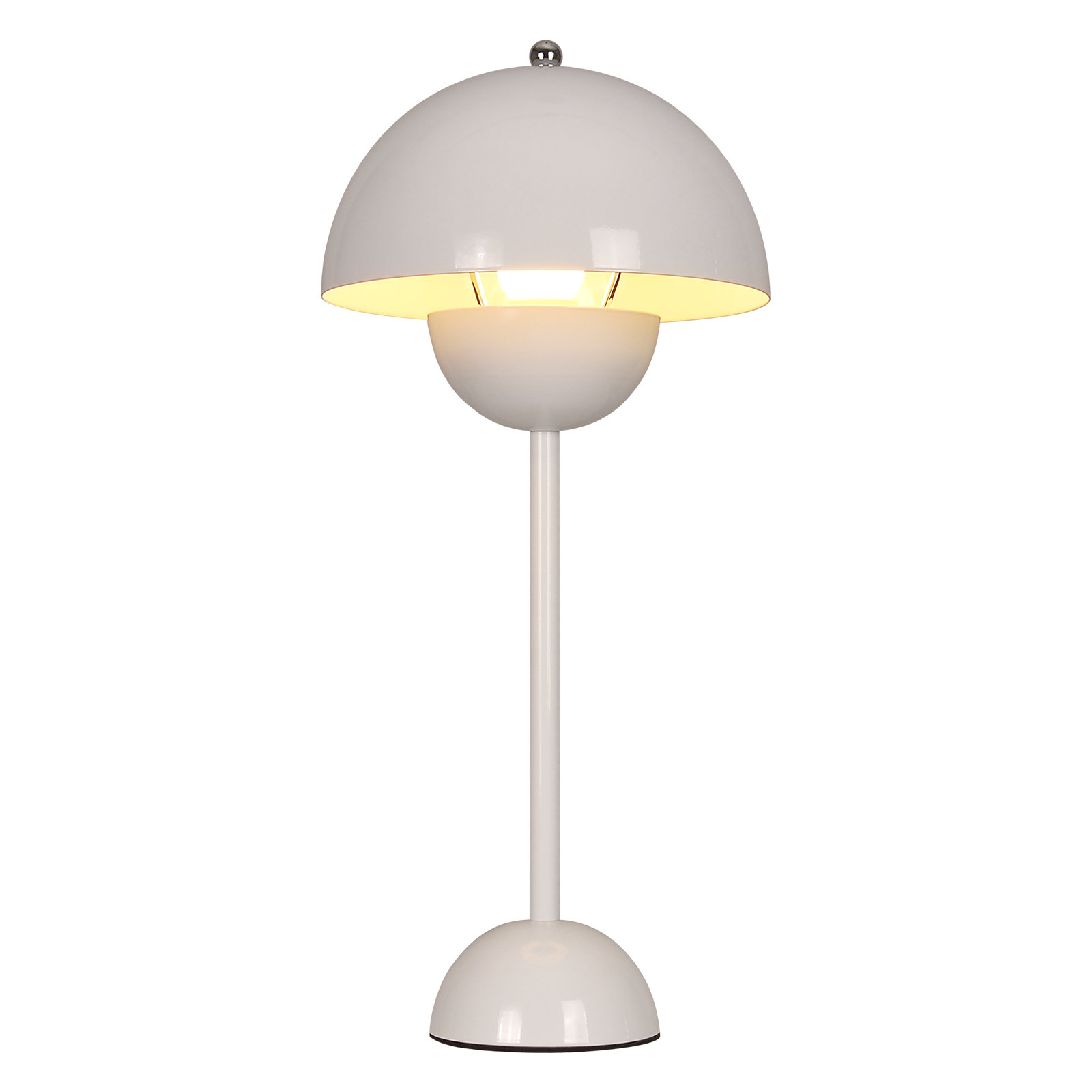 Brunilde Adjustable Metal Table Lamp, White, White