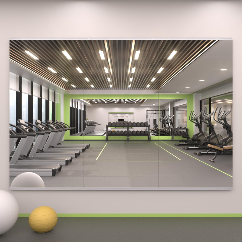 Ensemble de 3 miroirs de salle de sport modernes à fixation murale, encadrés