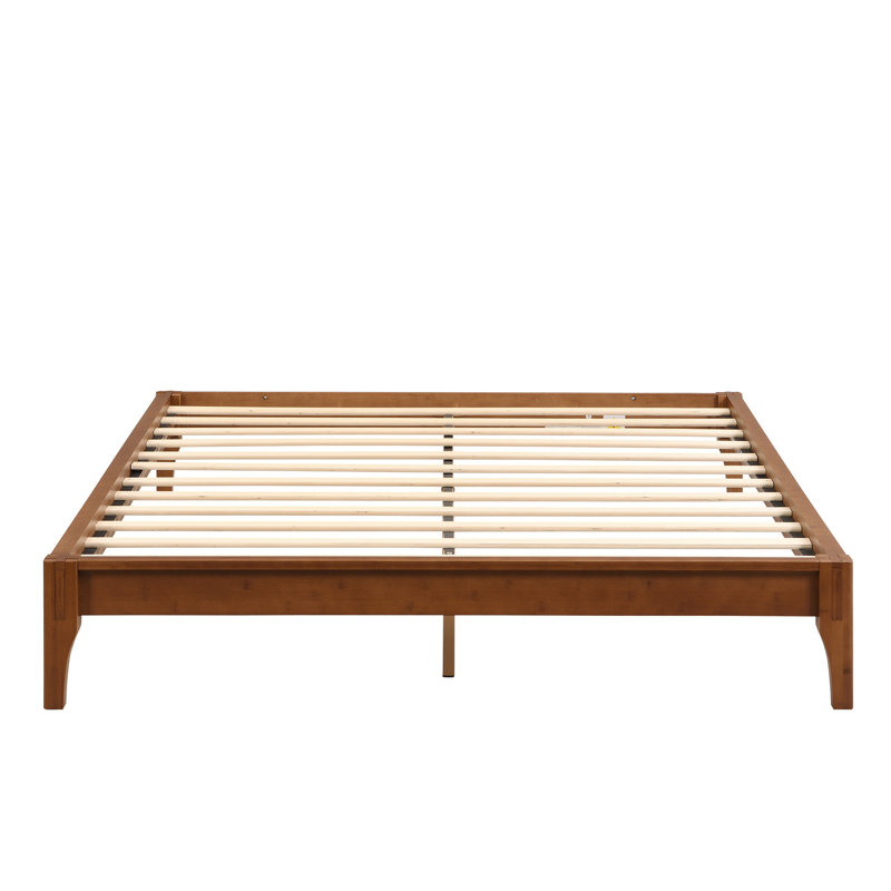 Durable Bamboo Platform Bed Frame with Extra Storage and Easy Assembly