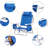 Folding Beach Chair with Built-In Cooler, Umbrella, and Cup Holder, for Outdoor Use (Blue)
