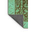 Tapis oriental en laine / polyester tissé à la machine en turquoise / brun-76835076