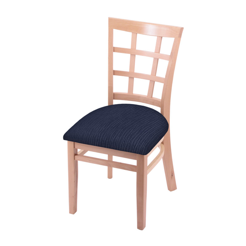 Chaise d'appoint à dossier échelle en bois massif, Naturel, Ancre graphique