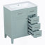 Armoire de salle de bain 30 po avec lavabo et tiroir vert-266110671