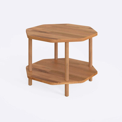 Columbia Octagon Coffee Table, Solid Beech Wood Accent Table for Living Room and Lounge