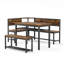 Corner Dining Table Set with L-Shaped Bench and Straight Bench, Space-Saving Breakfast Nook Set with Storage Shelves-141016877
