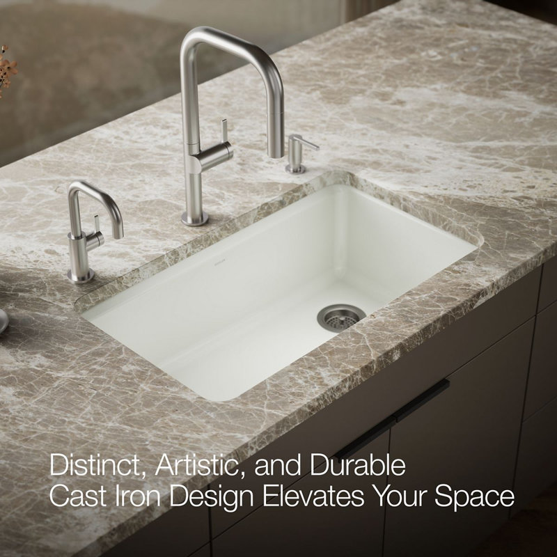 Riverby 33" x 22" x 9-5/8" Under-Mount Single-Bowl Kitchen Sink with Accessories, Dune