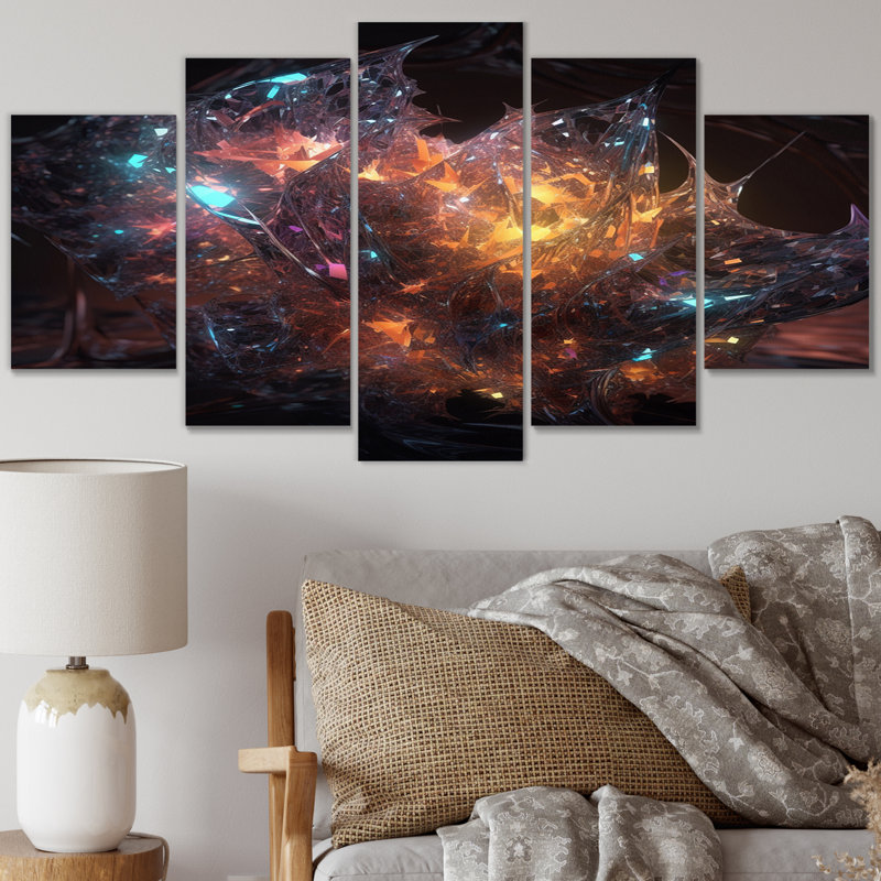 Fusion de cristaux liquides - impression sur toile Fractals - 5 panneaux