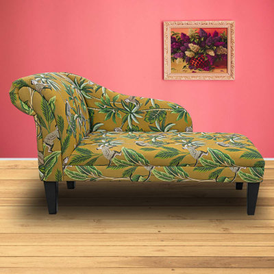Yellow Upholstered Chaise Lounge