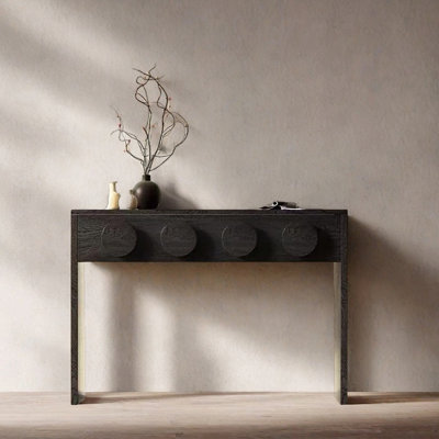 Mid-Century Modern Solid Wood Entryway Console