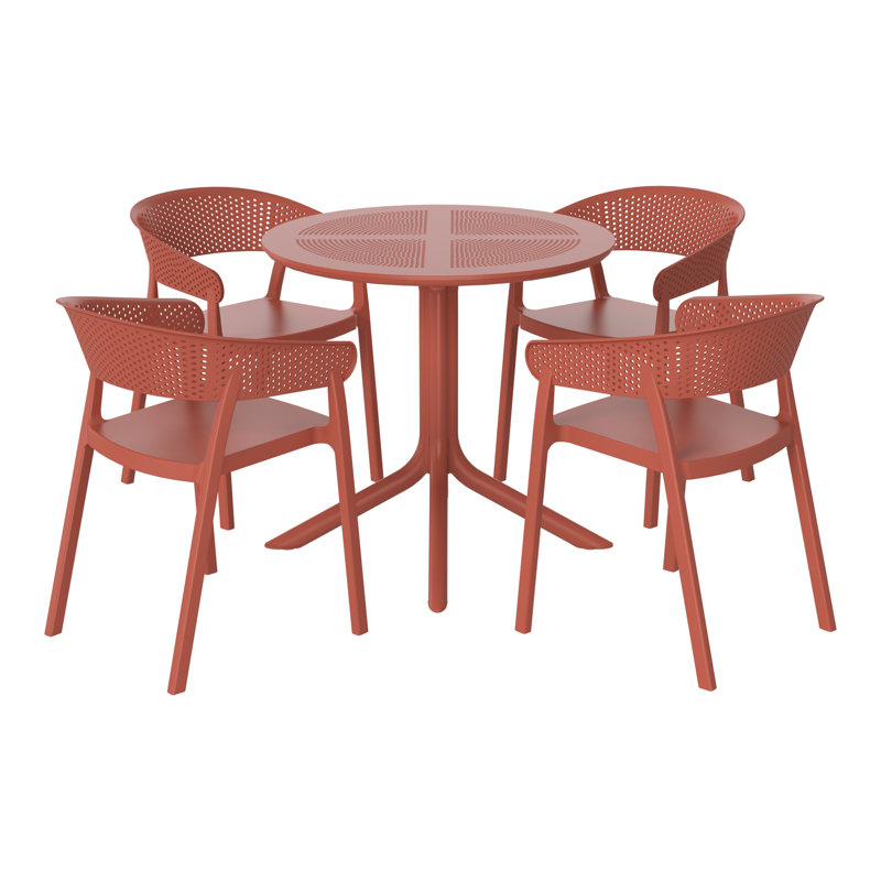 Ensemble repas extérieur pour 4 personnes, Rouge